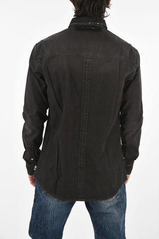 denim LS HUNT ME shirt with breast pockets