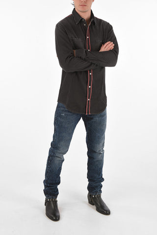 denim LS HUNT ME shirt with breast pockets
