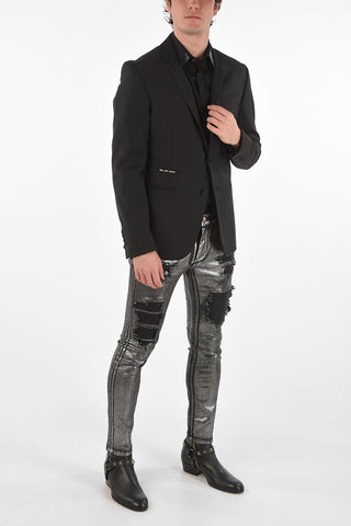 HOMME notch lapel 2-button PLEIN IN FLAME blazer