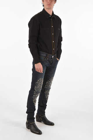 18cm studded distressed Straight Cut  SOME BODY jeans
