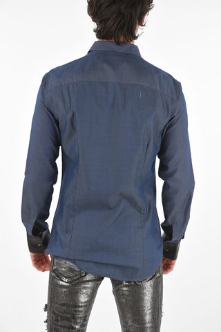 HOMME faux leather details Platinum Cut LS BAPTIST shirt