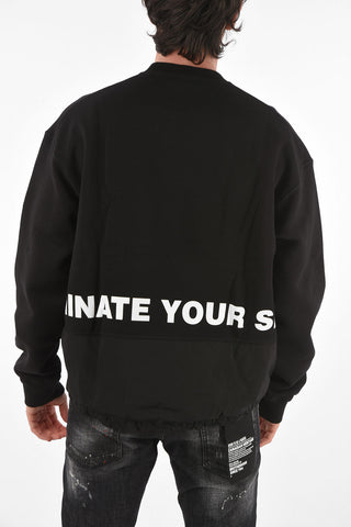 Printed Crew-neck Sweatshirt With Maxi Patch Pocket