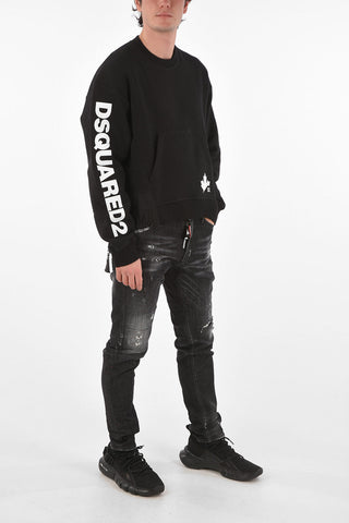 Printed Crew-neck Sweatshirt With Maxi Patch Pocket
