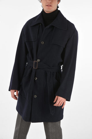 Patch Pocket Coat with Belt