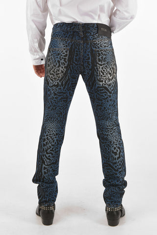 18cm mid waist animal printed JUST jeans