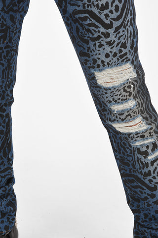 18cm mid waist animal printed JUST jeans