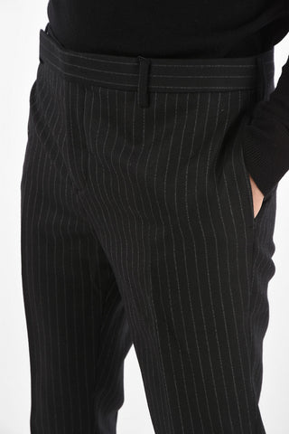 Pantaloni Sartoriali Gessati in Lana Vergine