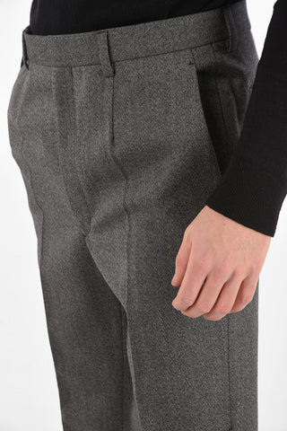 Pantaloni in Lana Herringbone con Ghette Removibili
