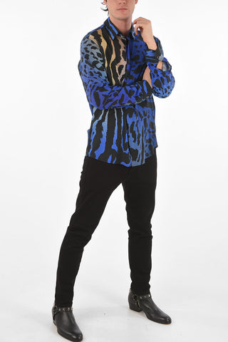 Multicolor Animal Printed Shirt with Hidden Buttoning