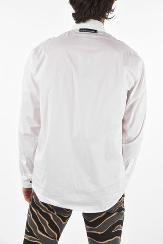camicia collo italiano con dettagli openwork