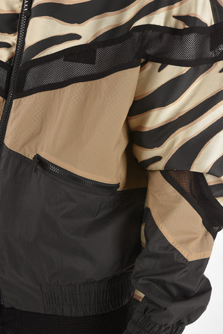 Tiger printed bomber with zip closure