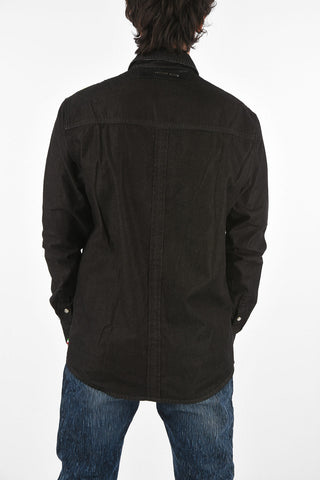 denim snap buttons HUNT ME shirt