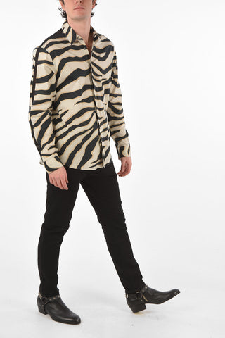 classic collar Tiger printed shirt