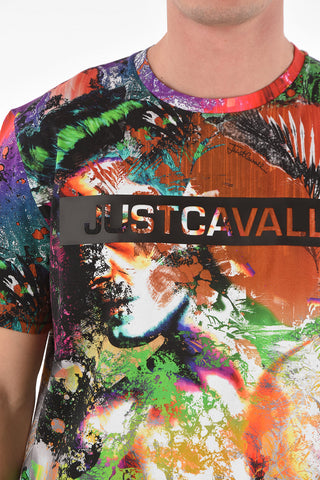 Crew Neck ABSTRACT Printed T-Shirt with Logo