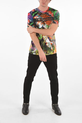Crew Neck ABSTRACT Printed T-Shirt with Logo