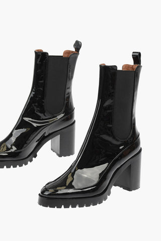 8,5cm Lacquered Leather Booties