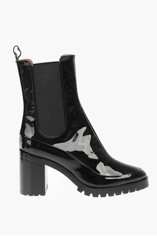8,5cm Lacquered Leather Booties