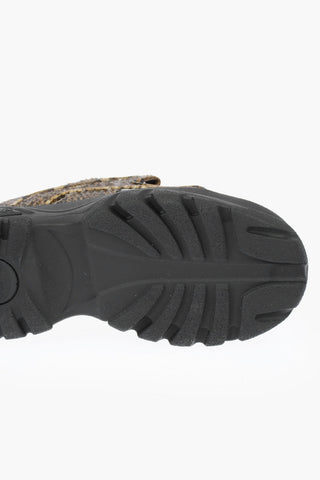 Sneakers in Pelle Stampa Serpente con Platform 4cm