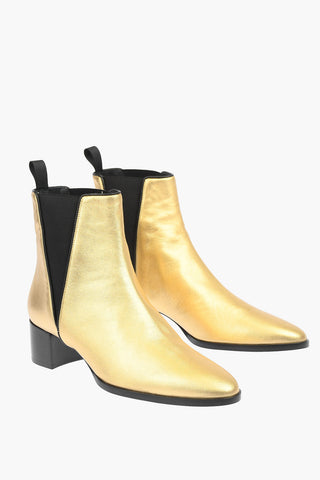 4cm Laminate Leather MASCOLINA Booties