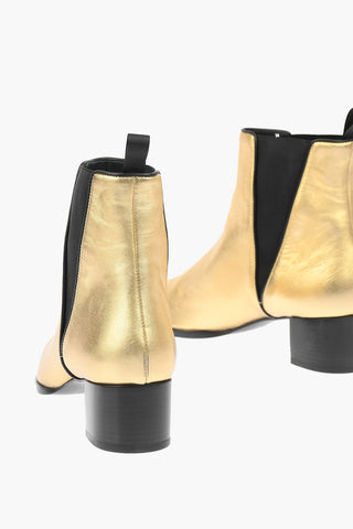 4cm Laminate Leather MASCOLINA Booties