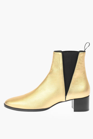 4cm Laminate Leather MASCOLINA Booties