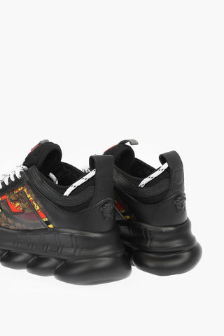 Printed Leather and Fabric Sneakers