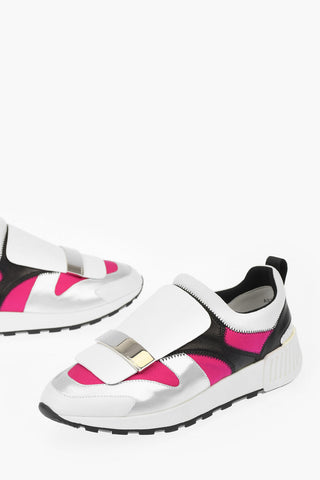 Fabric and Leather Slip on