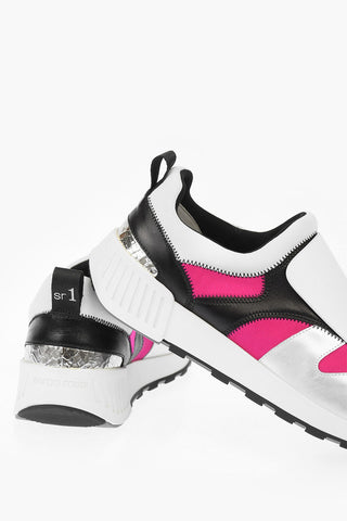 Fabric and Leather Slip on