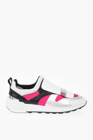 Fabric and Leather Slip on