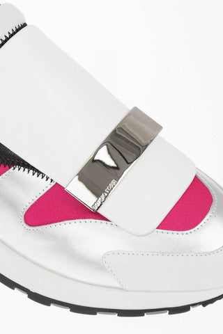 Fabric and Leather Slip on
