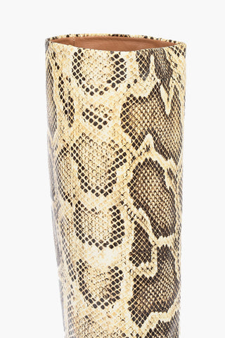 10cm Leather Python Printed Boots