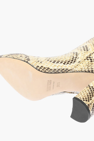 10cm Leather Python Printed Boots
