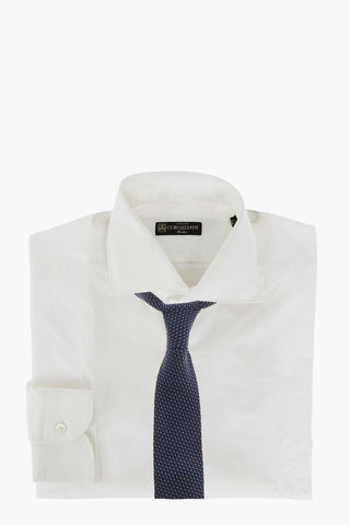 Honeycomb Motif Cotton Shirt