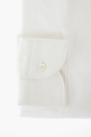 Honeycomb Motif Cotton Shirt