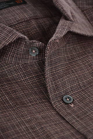 ID Barleycorn Cotton Shirt with Spread Collar