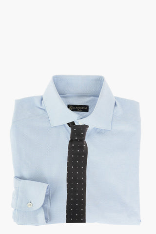 Herringbone Cotton Shirt with Standard Collar
