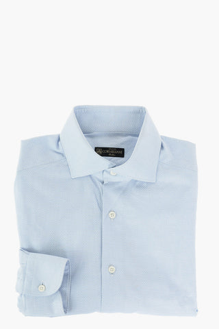 Herringbone Cotton Shirt with Standard Collar