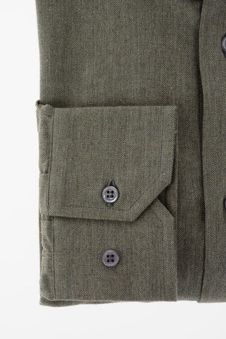 ID Herringbone Cotton Shirt with Standard Collar