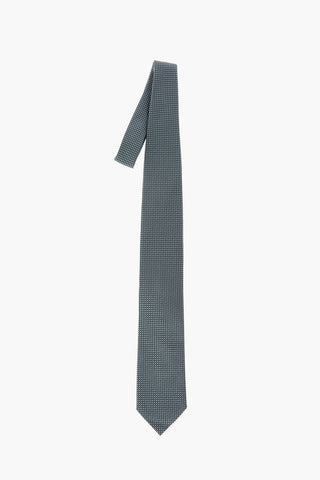 EZ LUXURY micro check silk tie