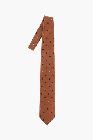 EZ LUXURY silk tie with geometric embroidery