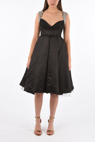 COUTURE studded straps THIS WOULDN'T BE RIGHT pleated dress