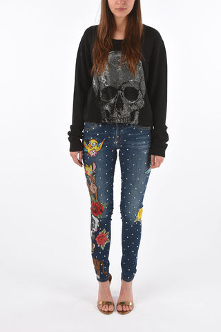 jeggings LISAY ricamato a vita alta
