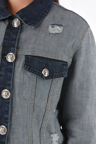 COUTURE skull embroidered CLAUDINE BORN denim jacket