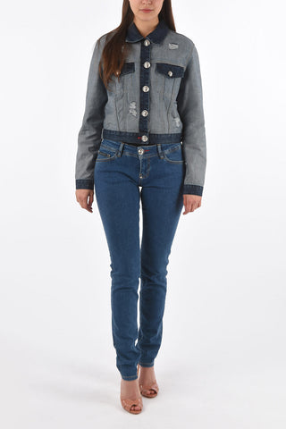 COUTURE skull embroidered CLAUDINE BORN denim jacket