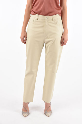 5 Pocket Leather Pants with Belt Loops