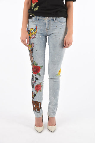 rhinestone embellished stretch denim IGGY jeggings