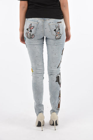 rhinestone embellished stretch denim IGGY jeggings