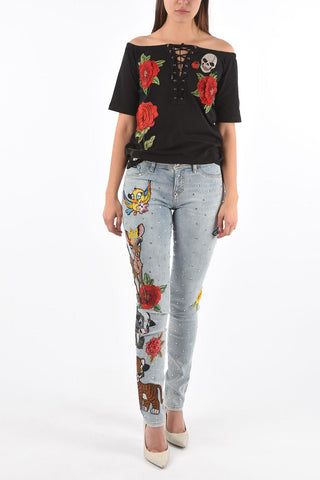 rhinestone embellished stretch denim IGGY jeggings