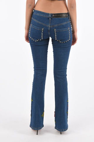 jeans bootcut ANDREEA ELISE VOON ricamati