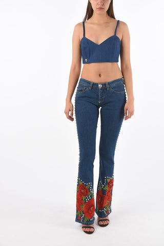 jeans bootcut ANDREEA ELISE VOON ricamati